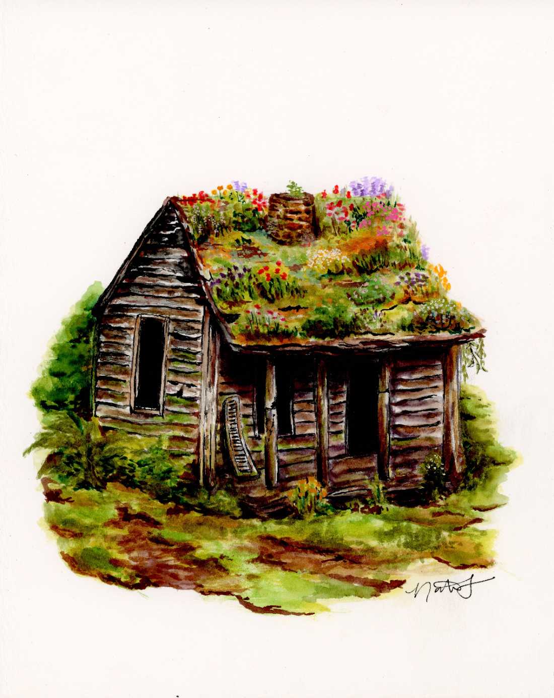 Flowers Growing From The Roof